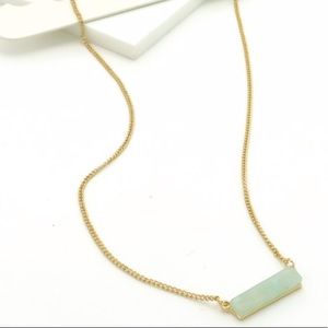 Blue Natural Bar Delicate Necklace